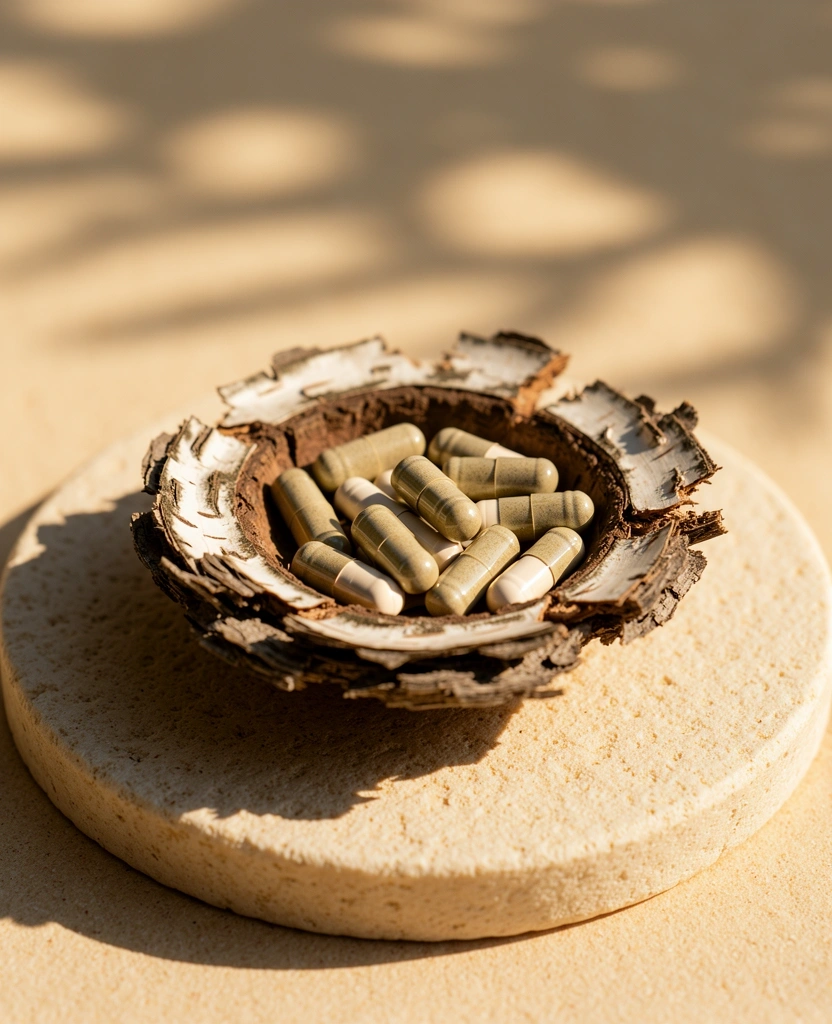Natural capsules for wellness on organic materials
