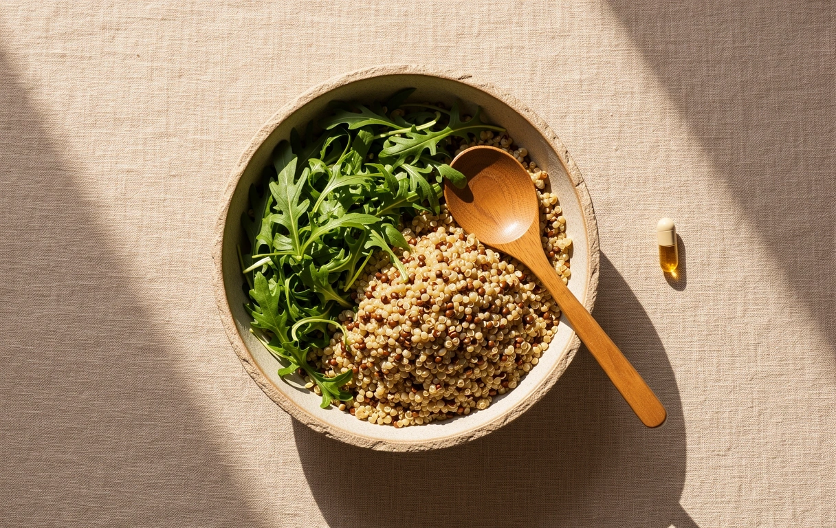 Balanced lunch with supplements